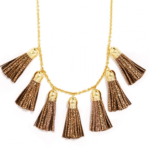 BaubleBar Jewelry Baublebar Mini Leather Tassel Metallic Bronze